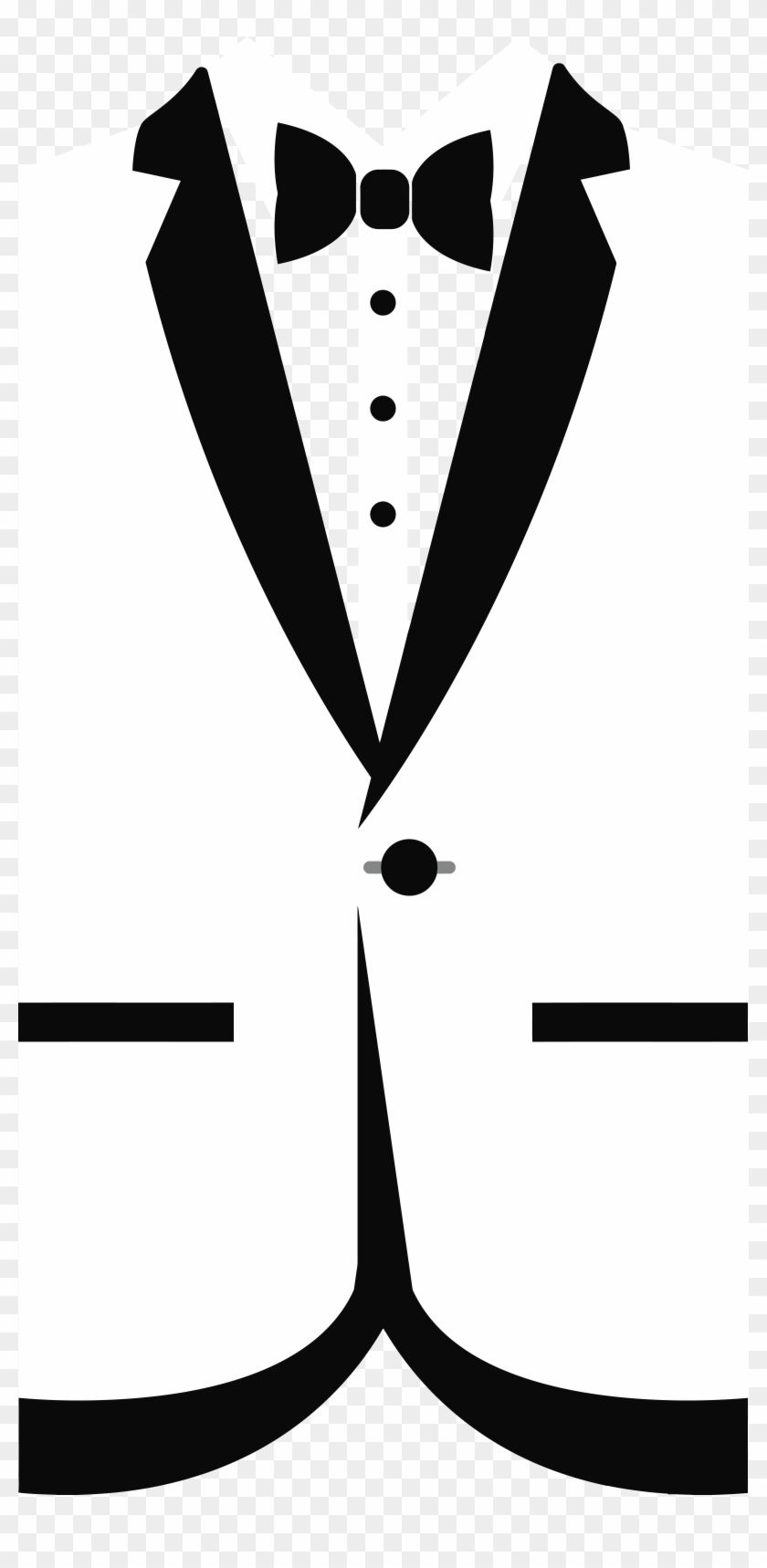 Free Clipart Of A Black And White Formal Bow Tie And - Black And White Tux Png Transparent Png #361411