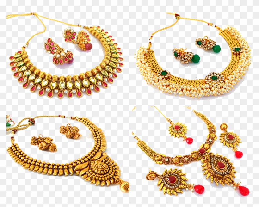 Hq Jewellery Png Transparent Images Pluspng Indian - Gold Jewelry Design Kundan Set Clipart #361430