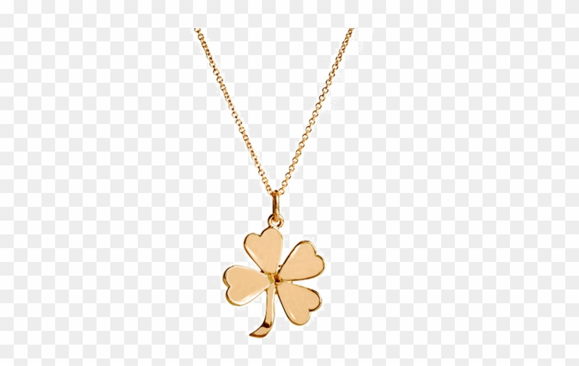 Gold Four Leaf Clover Necklace - Locket Clipart