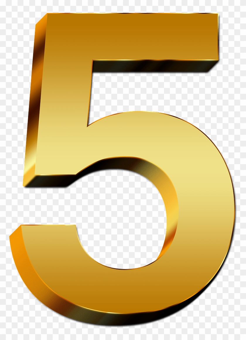 5 Gold Png - Numero 5 En Dorado Clipart #362568