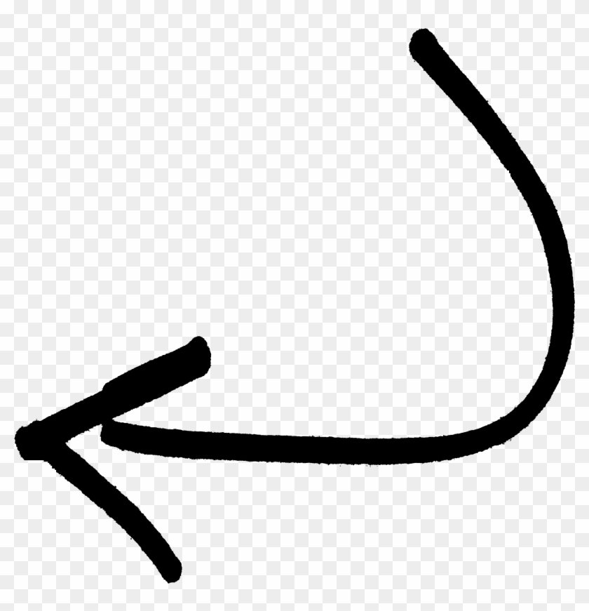 Hand Drawn Curved Arrow , Png Download - Curved Arrow Clipart