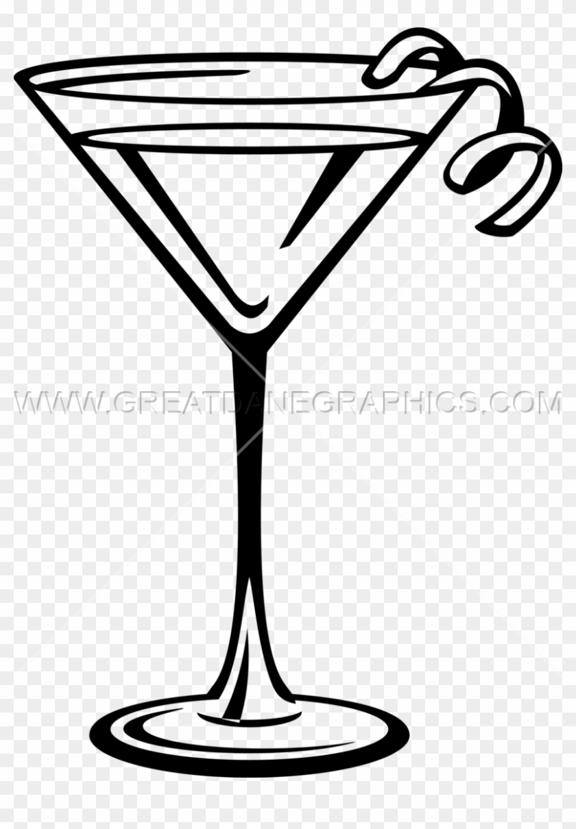 Picture Drink Production Ready Artwork For T Shirt - Martini Glass Clipart Black And White - Png Download #362829