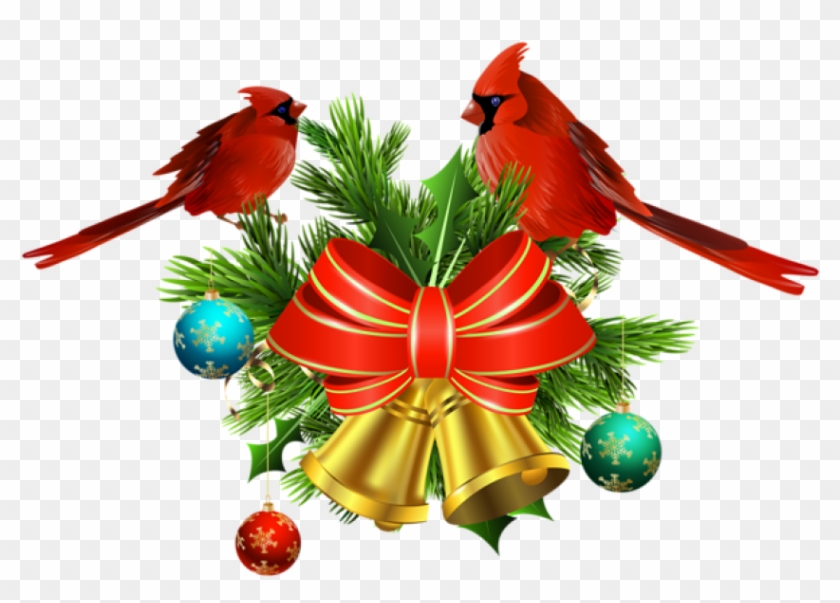 Free Png Christmas Bells And Birds Decor Png - Christmas Birds Clip Art Transparent Png #363124
