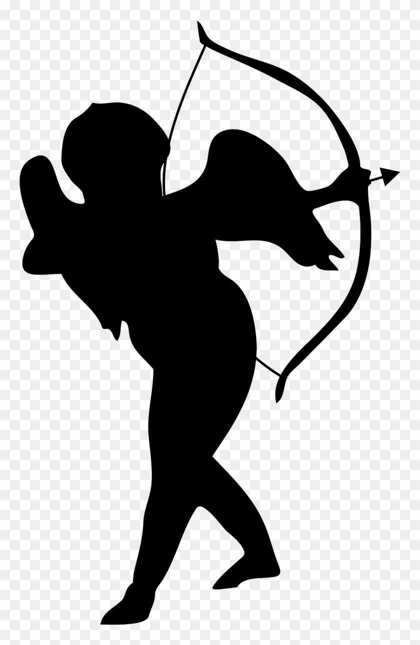 Clip Art Angel Silhouette Clip Art - Silhouette Cupid Png Transparent Png #363206