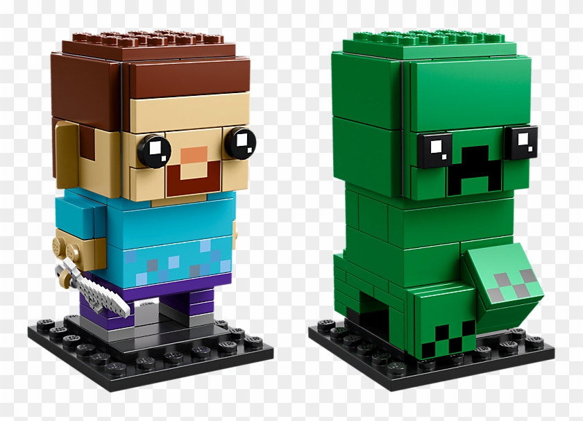 Steve & Creeper - Lego Brickheadz Steve And Creeper Clipart #363276