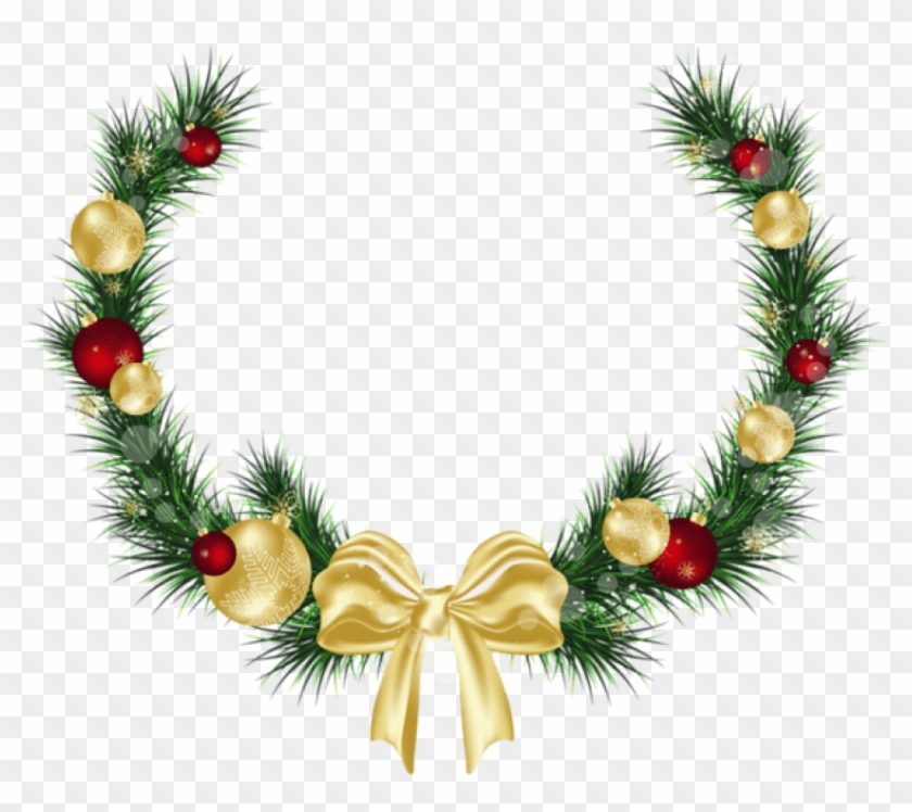 Christmas Pine Decoration Png Picture - Transparent Christmas Decorations Png Clipart