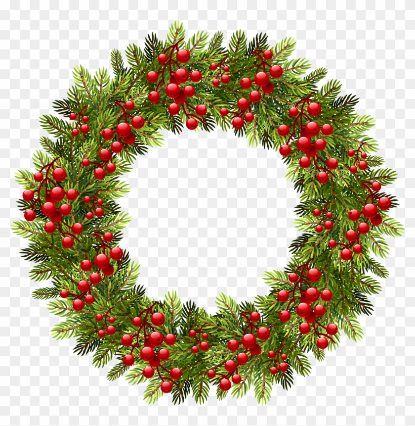 Clip Art Freeuse Stock Green Christmas Png Clipart - Christmas Pine Wreath Png Transparent Png #363704