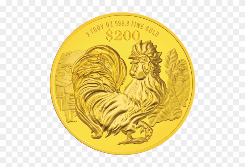 Singapore 2017 Year Of The Rooster Proof Gold Coin - 2017 Rooster Gold Coin Clipart #363902