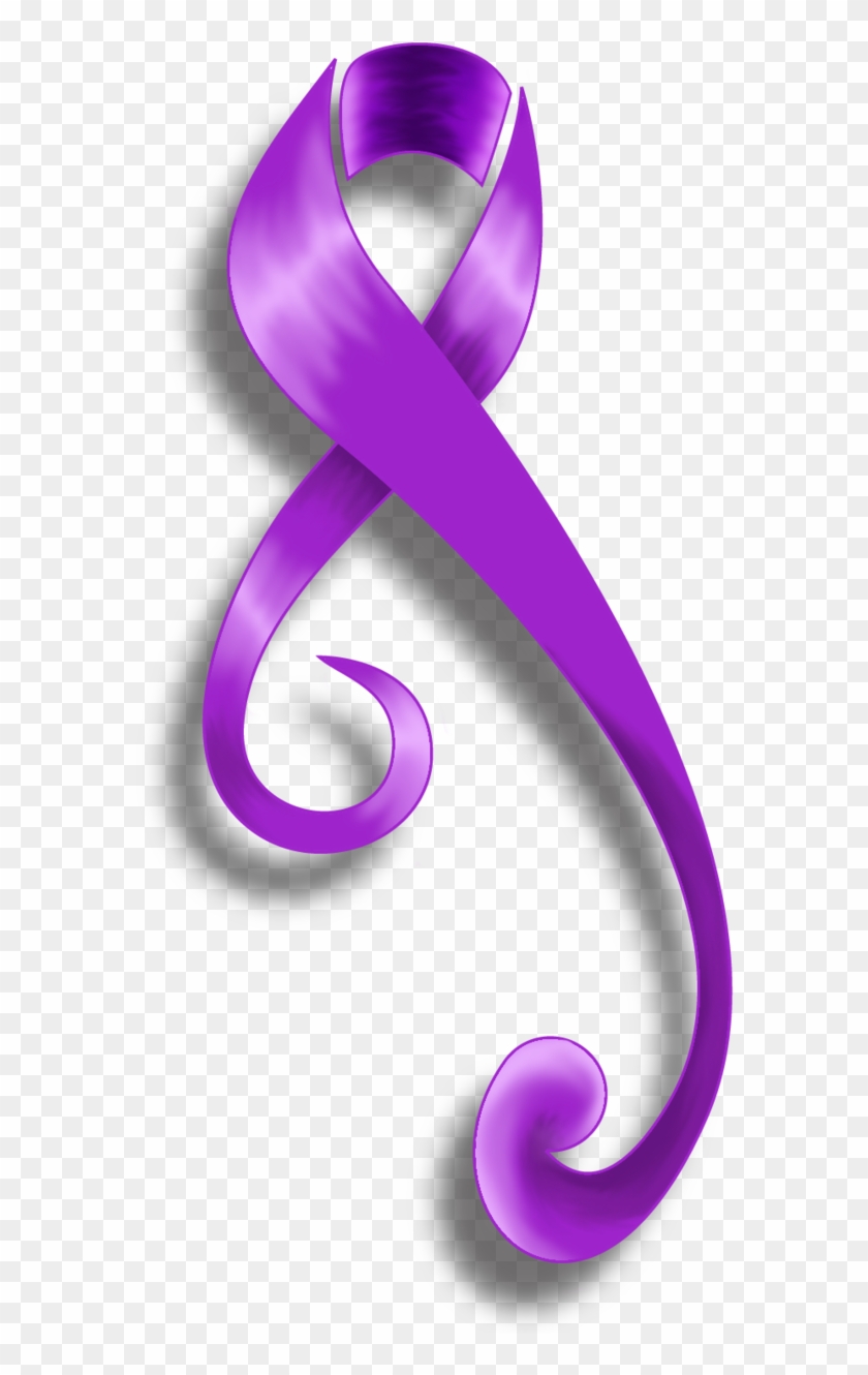 Purple Ribbon Tattoo Designs › Purple Ribbon Tattoo - Purple Awareness Ribbon Png Clipart #364053