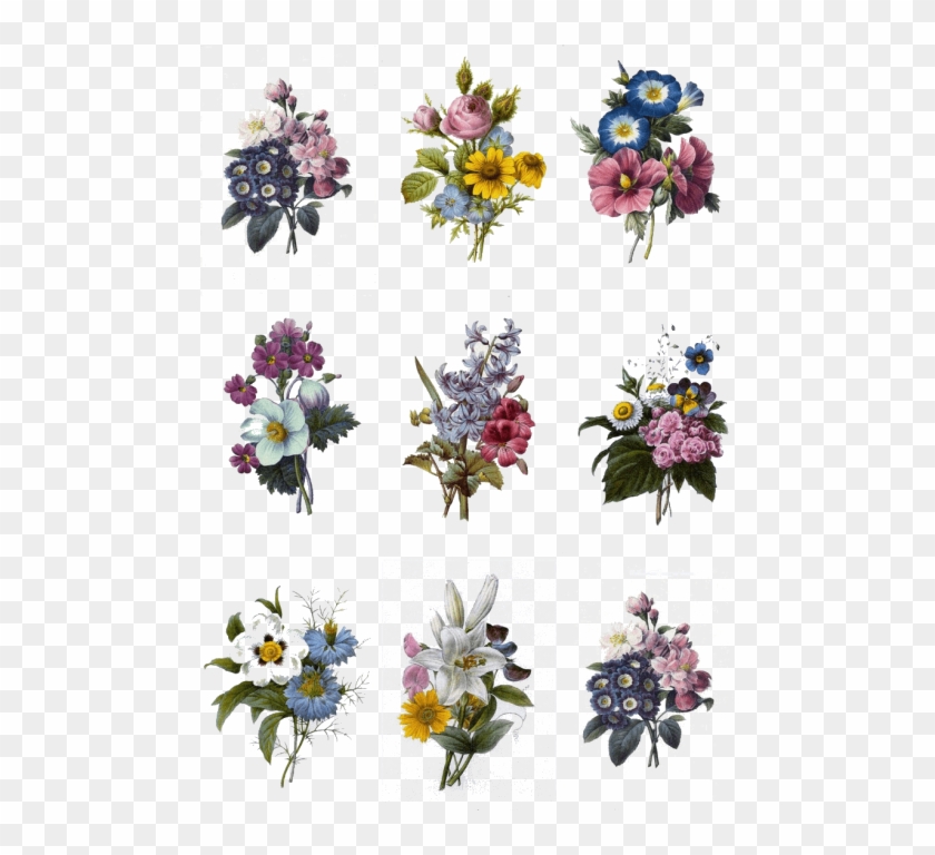 Free Png Download Colorful Flowers Tattoo Designs Png - Vintage Flower Png Png Clipart