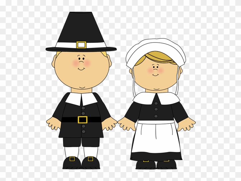 Male Pilgrim And Female Pilgrim Png Clipart - Thanksgiving Pilgrim Clipart Transparent Png #365061