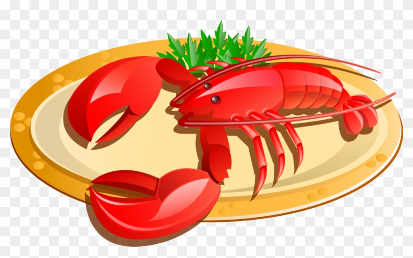 Vector Free Stock Food Free On Dumielauxepices Net - Clipart Lobster On A Plate - Png Download