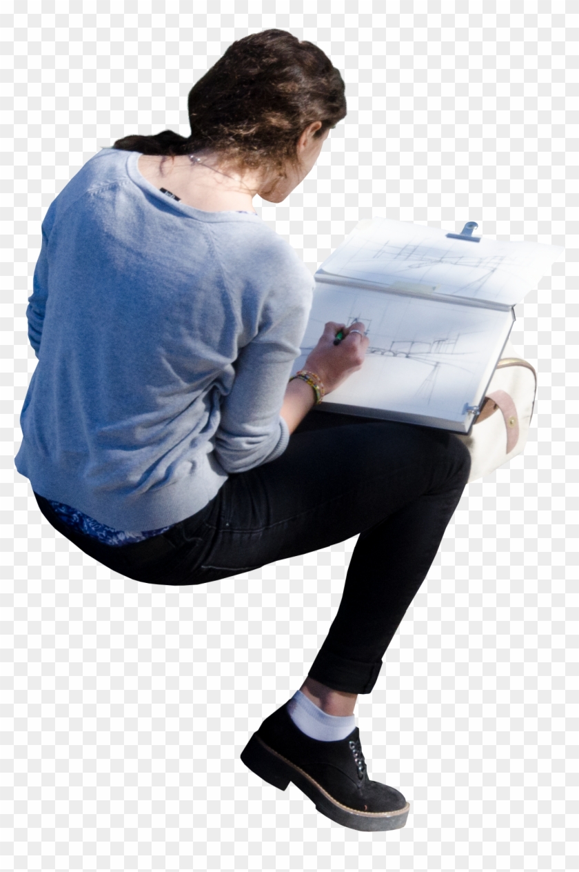 Free - Person Sitting From Above Clipart