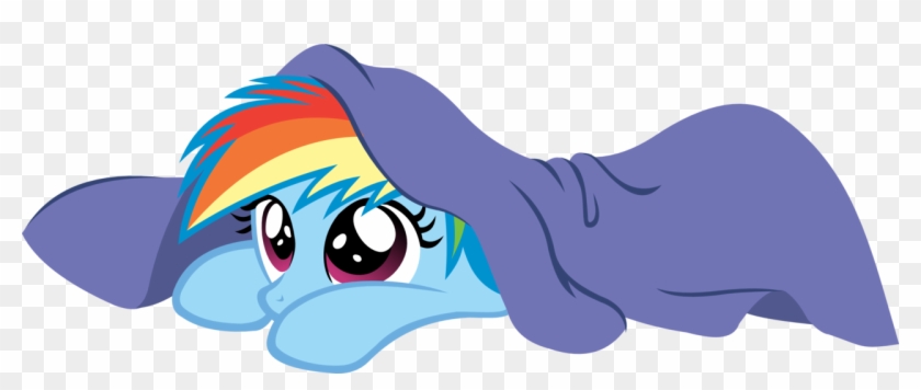 Png Transparent Download Artist Klaifferon Cute Filly - Rainbow Dash Under Blanket Clipart #365446