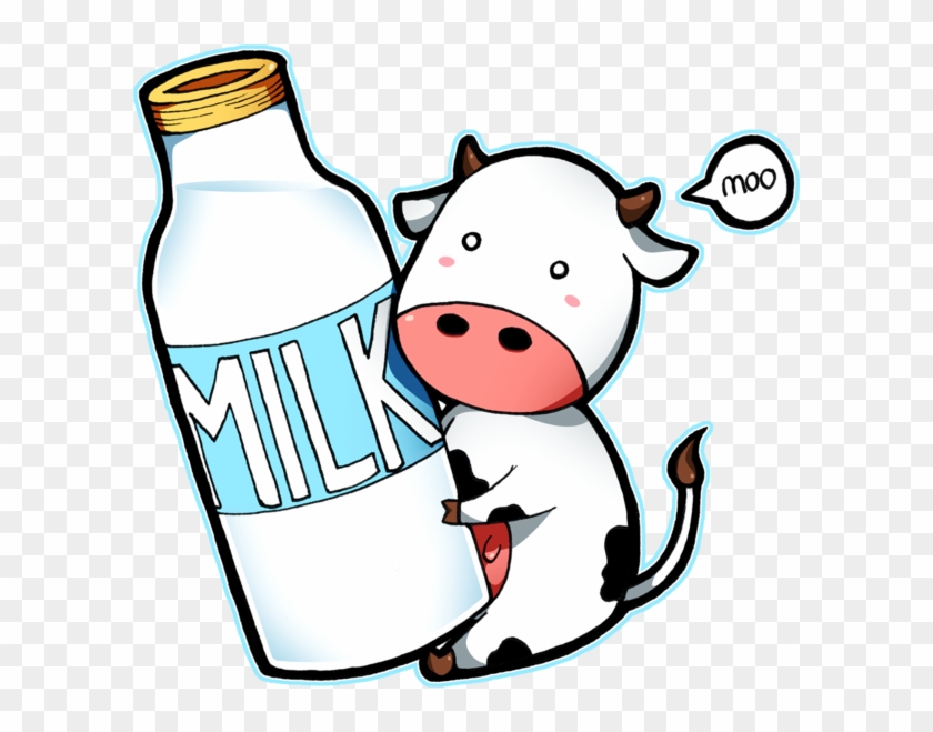 Milk Carton Clipart Chibi - Cow And Milk Cartoon - Png Download