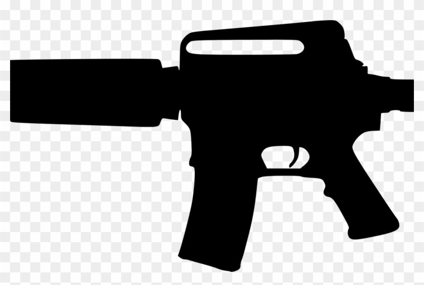 Royalty Free Ar 15 Silhouette Clipart Clip Art Library - Assault Rifle Clipart - Png Download