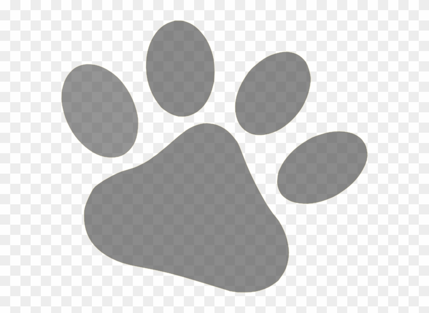 Grey Clipart Paw Print - Dog Foot Print Gray - Png Download #365712