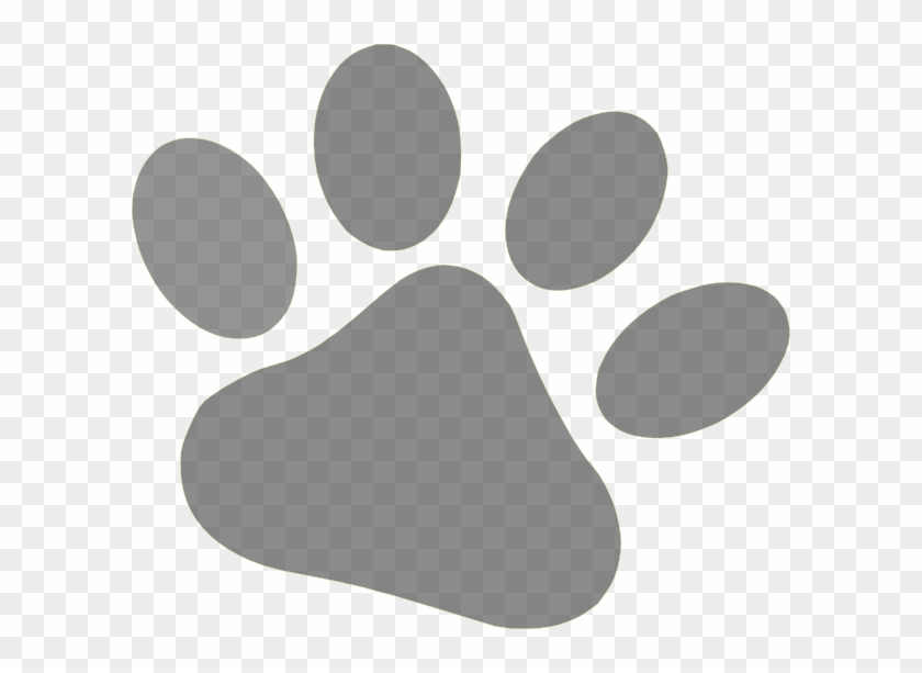 Grey Clipart Paw Print - Dog Foot Print Gray - Png Download