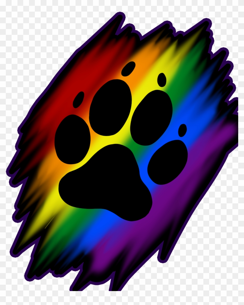 Rainbow Paw Print - Rainbow Dog Paw Print Clipart #365754
