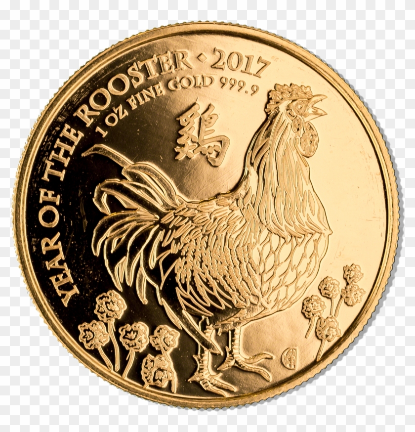 United Kingdom Gold Lunar Rooster - Coin Clipart
