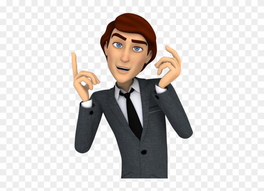 Handsome Businessman Being Cool - 3d Cartoon Models Png Clipart