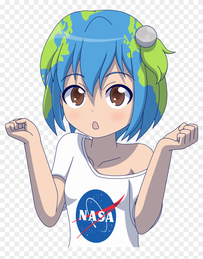Earth Hair Blue Clothing Facial Expression Mammal Nose - Earth Chan Png Clipart