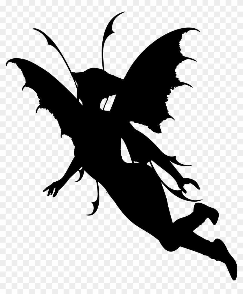 Clipart Flying Fairy Silhouette Disney Tinkerbell Clip - Silhouette Flying Fairy - Png Download