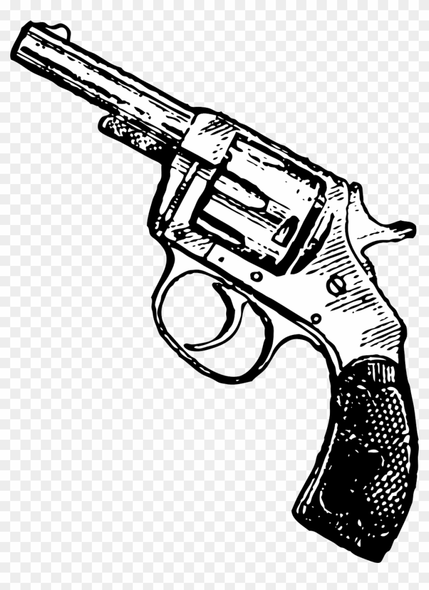 Drawn Gun Transparent - Revolver Clipart Png #366639