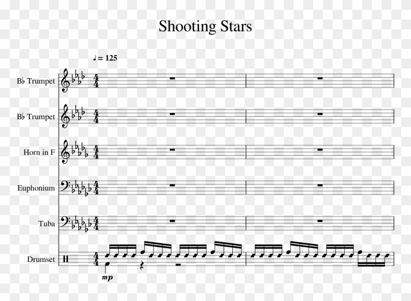 Shooting Stars Sheet Music For Trumpet French Horn Interstellar Theme Alto Sax Clipart 366780 Pikpng