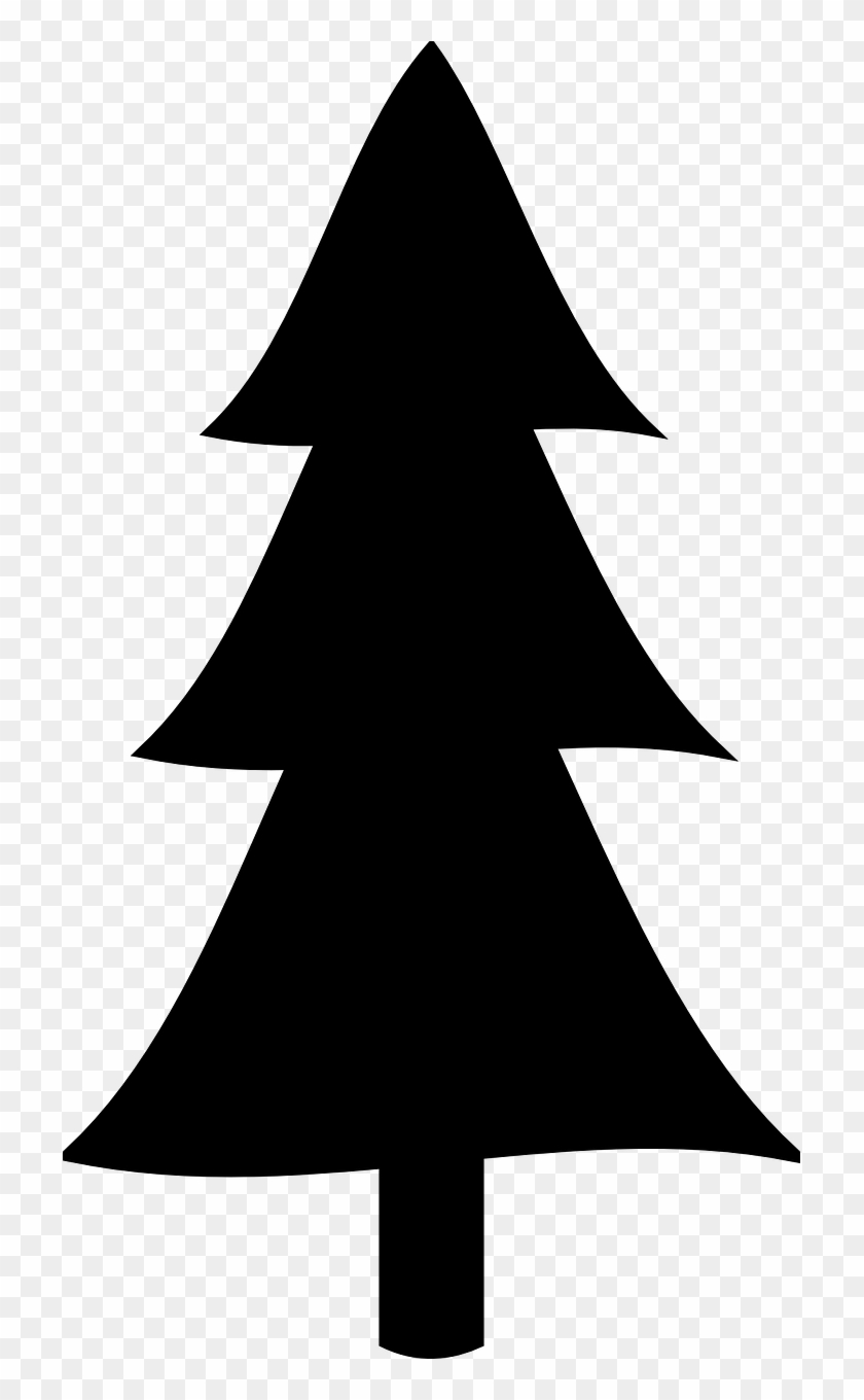 Free Printable Christmas Stencils - Simple Pine Tree Silhouette Clipart