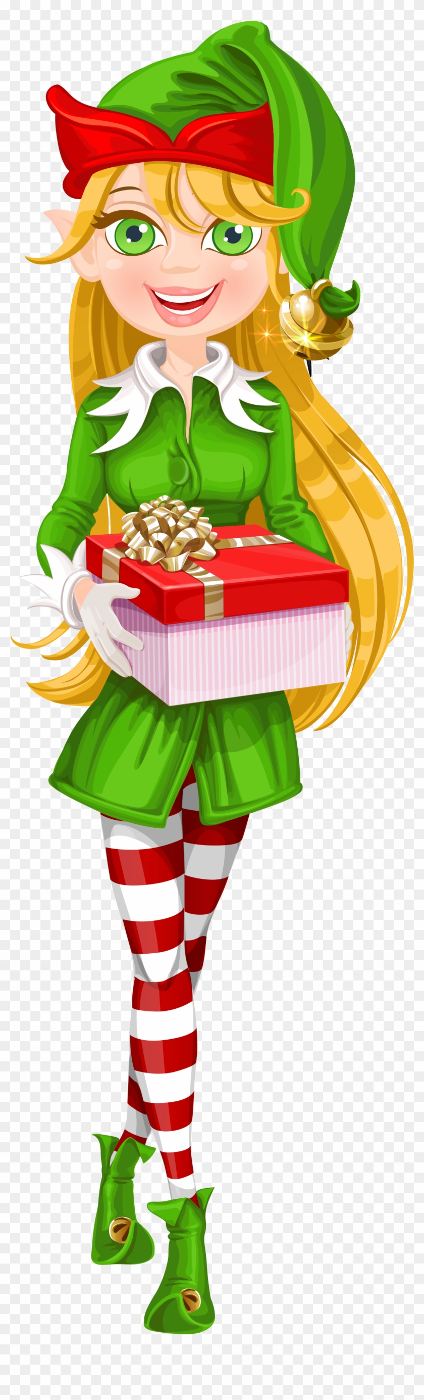 Christmas Elf Png Download Image - Santa Female Cartoon Elf Clipart #367216