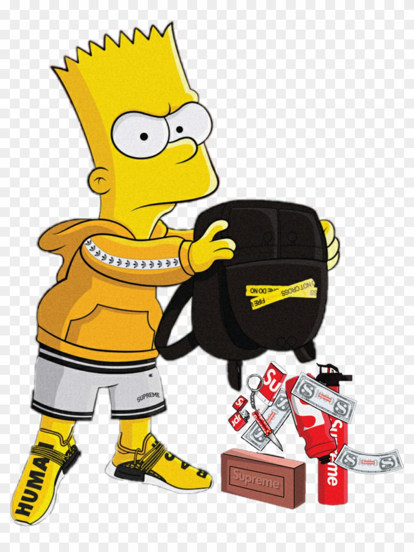 Bart Simpson Supreme Gucci Simpsons Brick Bartsupreme - Bart Simpson Png Clipart