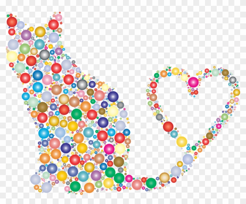 Cat Kitten Tail Silhouette Paw - Heart Clipart #368157