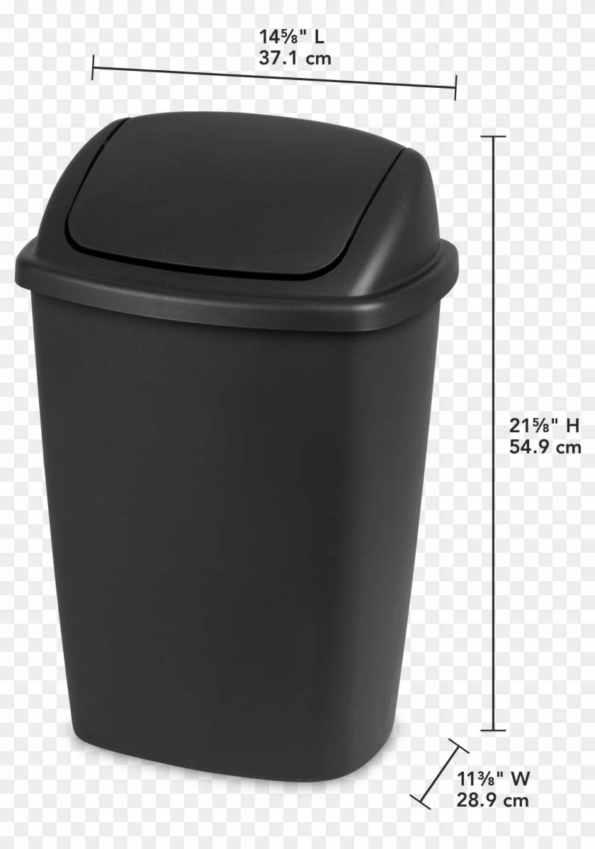Png Library Sterilite Gal L Swingtop Wastebasket Black - Plastic Clipart