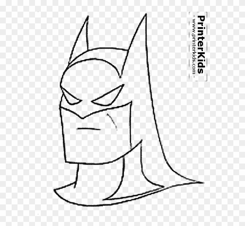 The Batman - Batman Face Coloring Pages Clipart