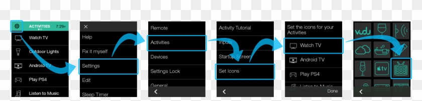 Change Activity Icons On Touch Remotes - Logitech Harmony Elite Background Clipart