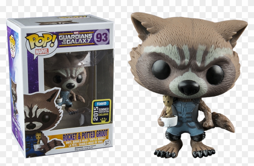 Guardians Of The Galaxy Funko Pop Rocket & Potted Groot - Funko Pop Rocket Clipart