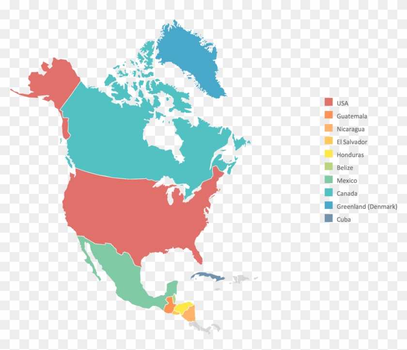 North America Map - North America Map Vector Png Clipart #369330