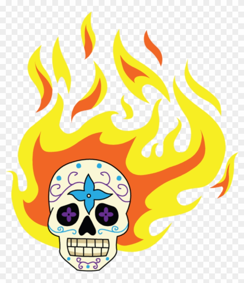 Skull With Flames Format=1500w Clipart