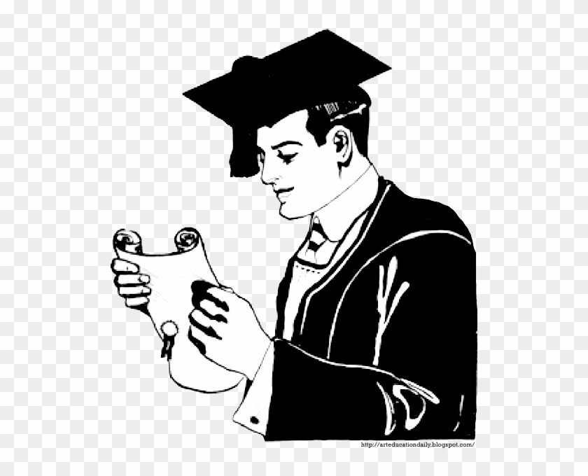 Graduate Drawing Hand Holding - Drawing Of Graduated Student Clipart #3601270