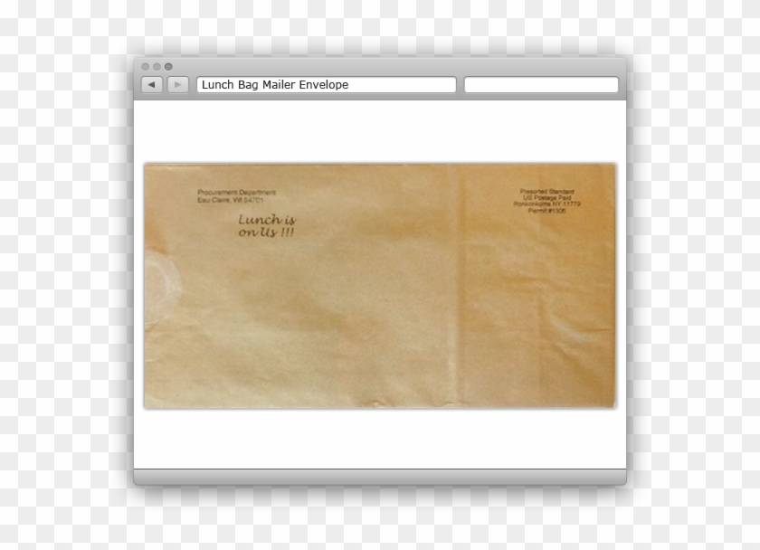 Lunch Bag Mailer Envelope - Envelope Clipart #3602776