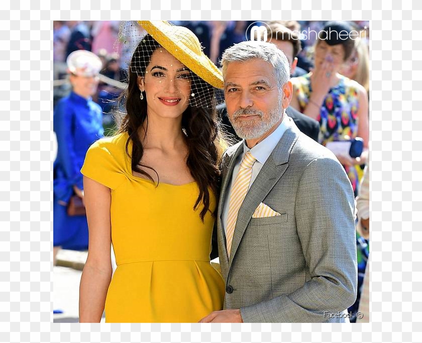 جورج كلوني وامل علم الدين يتبرعان بالأموال من أجل اللاجئين - Amal Clooney Eugenie Wedding Clipart