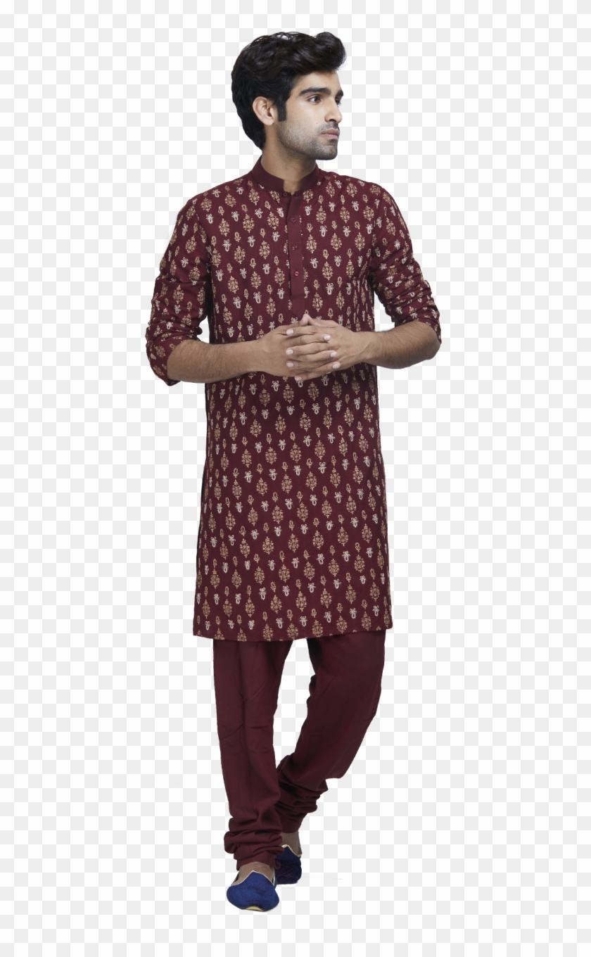 Maroon And Gold Kurta Set By Stylease Exclusive - Polka Dot Clipart #3607495