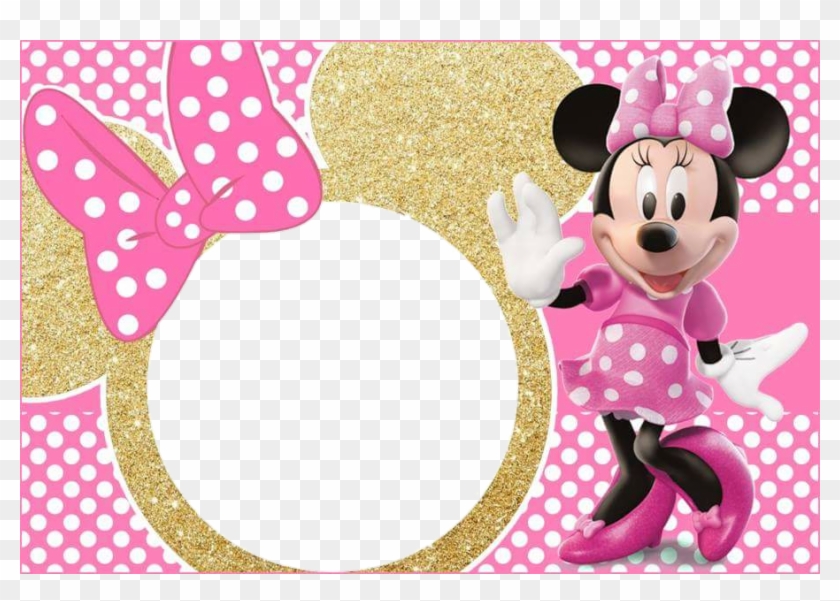 #minnie #mouse #micky #pink #gold - Minnie Mouse Birthday Background Clipart #3607790