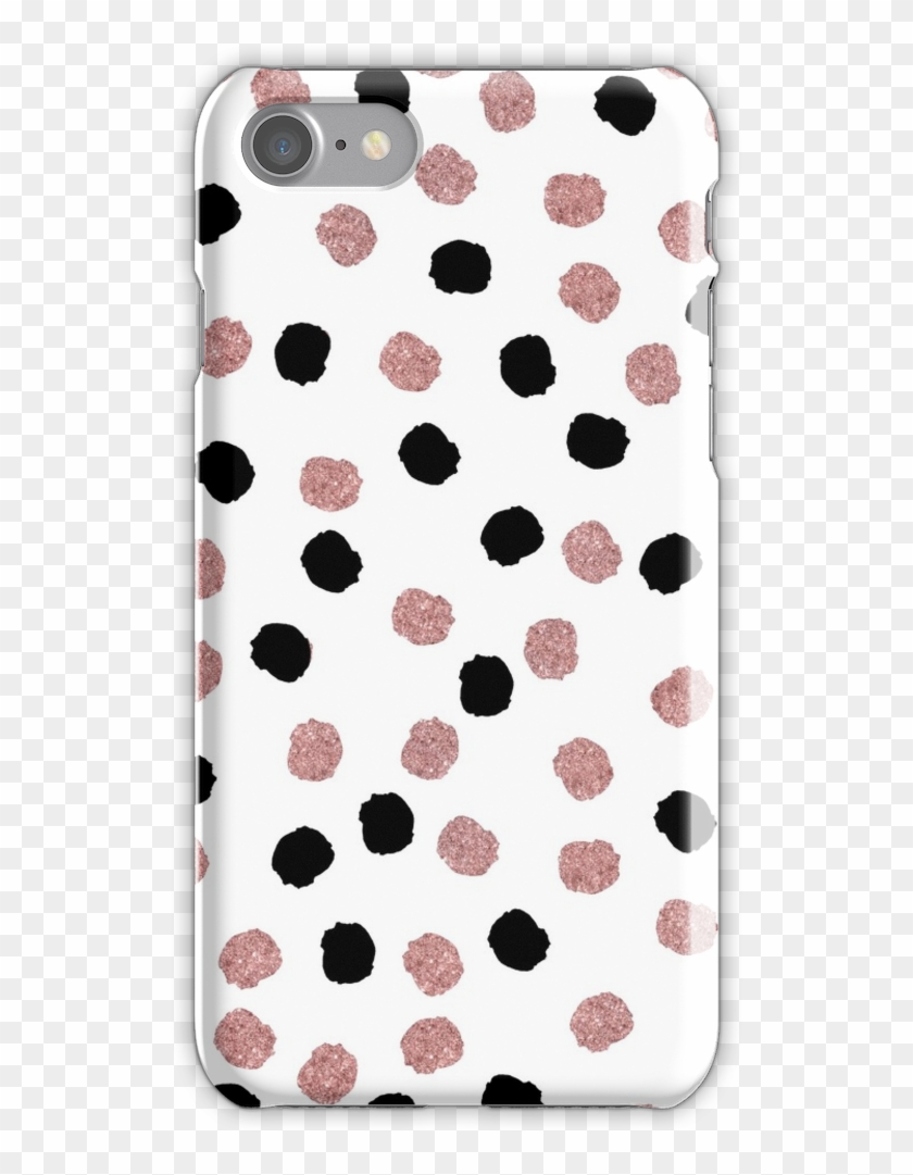 Modern Rose Gold Black Abstract Brush Polka Dots Iphone - Throw Pillow Clipart #3607857