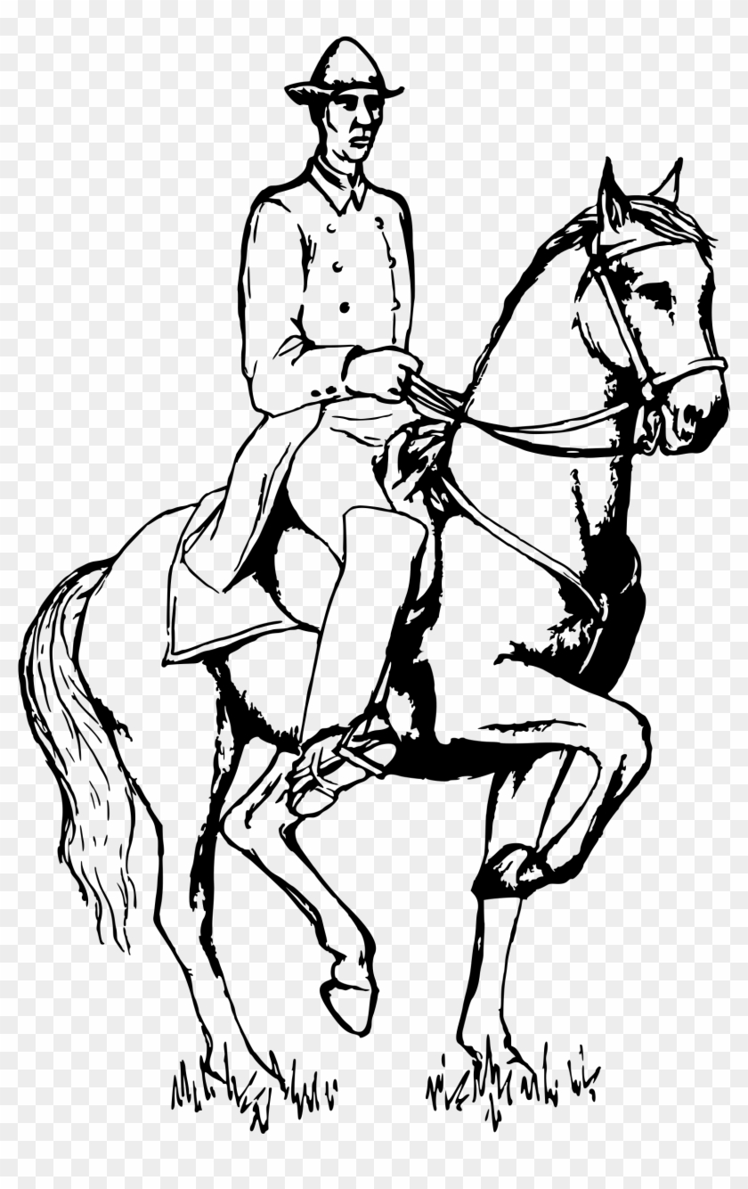 This Free Icons Png Design Of Dressage Horse - Man On Horse Clipart Black And White Transparent Png