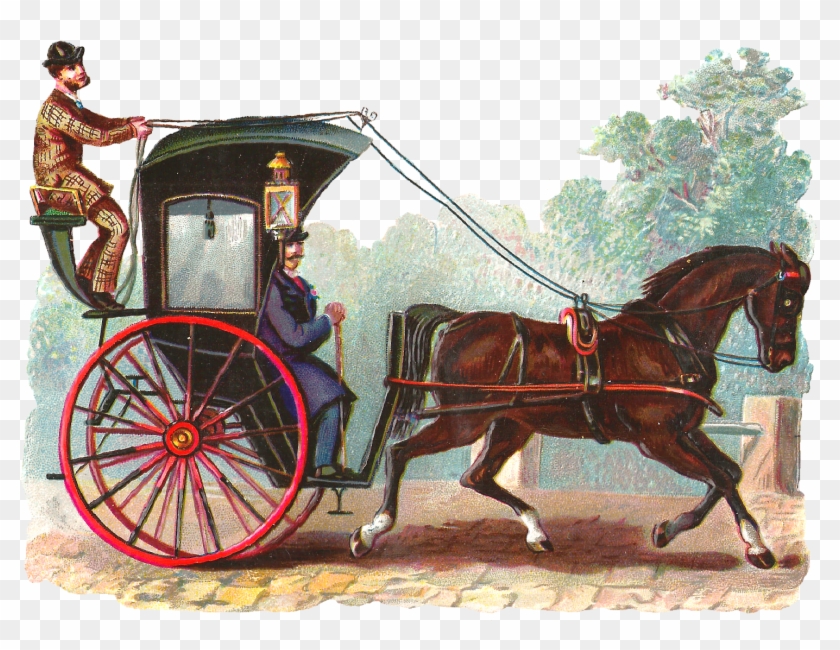 Horse And Buggy Digital Image - Old Horse Carriage Clipart - Png Download #3608831