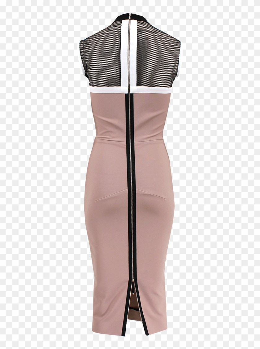 Victoria Beckham High Neck Mesh Back Dress - Cocktail Dress Clipart #3609358
