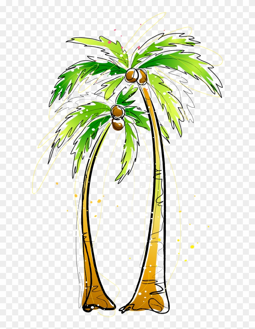 Svg Transparent Stock Arecaceae Coconut Illustration - Pohon Kelapa Animasi Png Clipart