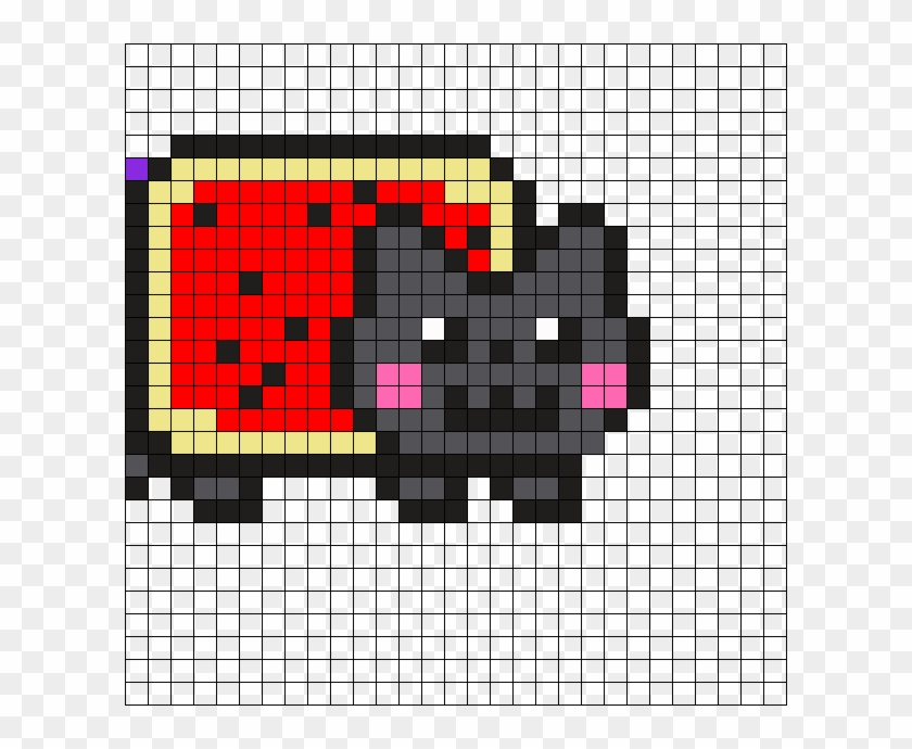 Nyan Harley Quinn Part1 Perler Bead Pattern / Bead - Pixel Art Neon Cat Clipart